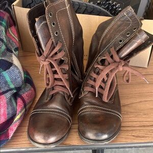 Steve Madden Dark Brown Combat Boots